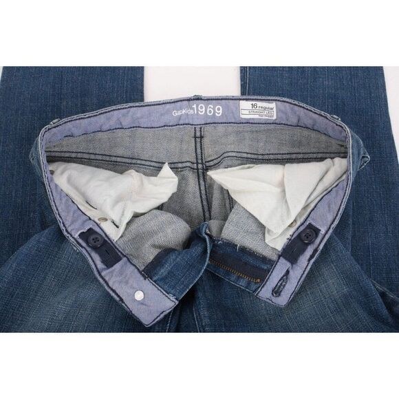 Gap 1969 Girls Jeans Denim Size 16 R Blue Straight Leg NWT - Picture 5 of 6